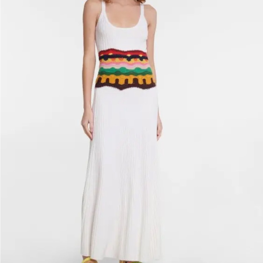 Gabriela Hearst Womens White Crochet-Waist Cashmere/Silk Maxi Dress Size XS